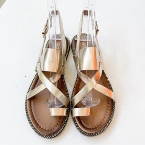 Steven Ella Gold Metallic Sandals B7991